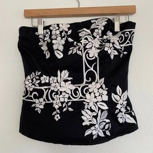 WHBM Strapless Embroidered Corset Size 0